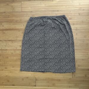 Y2K Motherhood Maternity Midi Skirt Med Elastic Waist Black Off-white Career